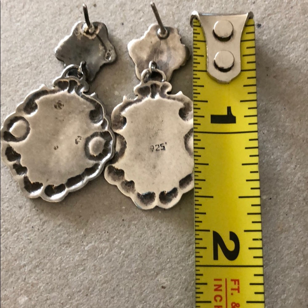 Medalias Sterling Dangle Post Earrings - image 4